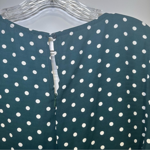Suzanne Betro Teal/Black Polka Dot Long Sleeve Dress size 2X - Picture 10 of 12